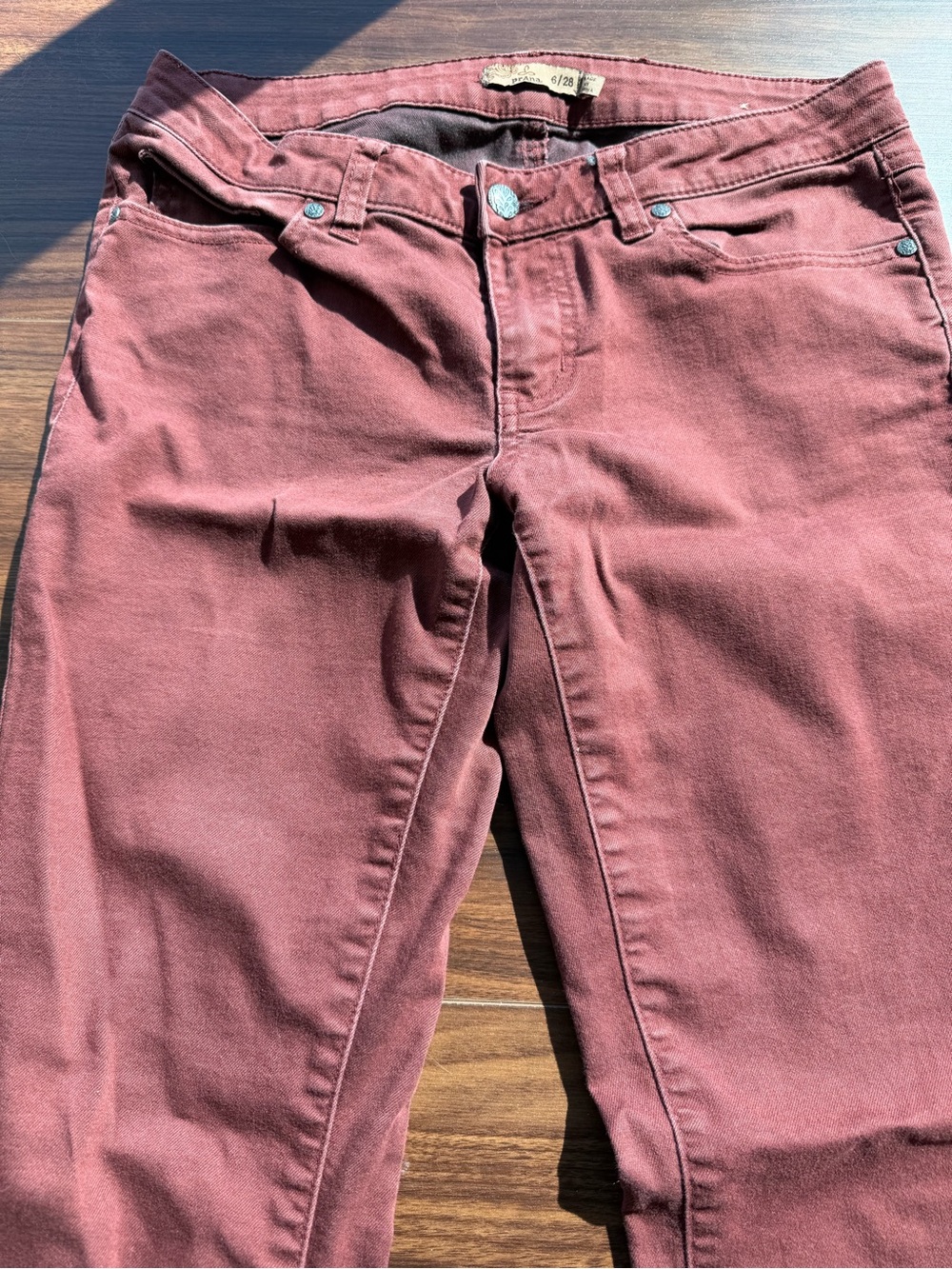 Prana Women's Skinny Jeans in Burgundy